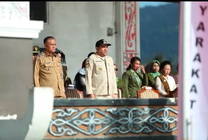 Bupati Pakpak Bharat Hadiri Upacara Peringatan Hut Bayangkara Ke-79