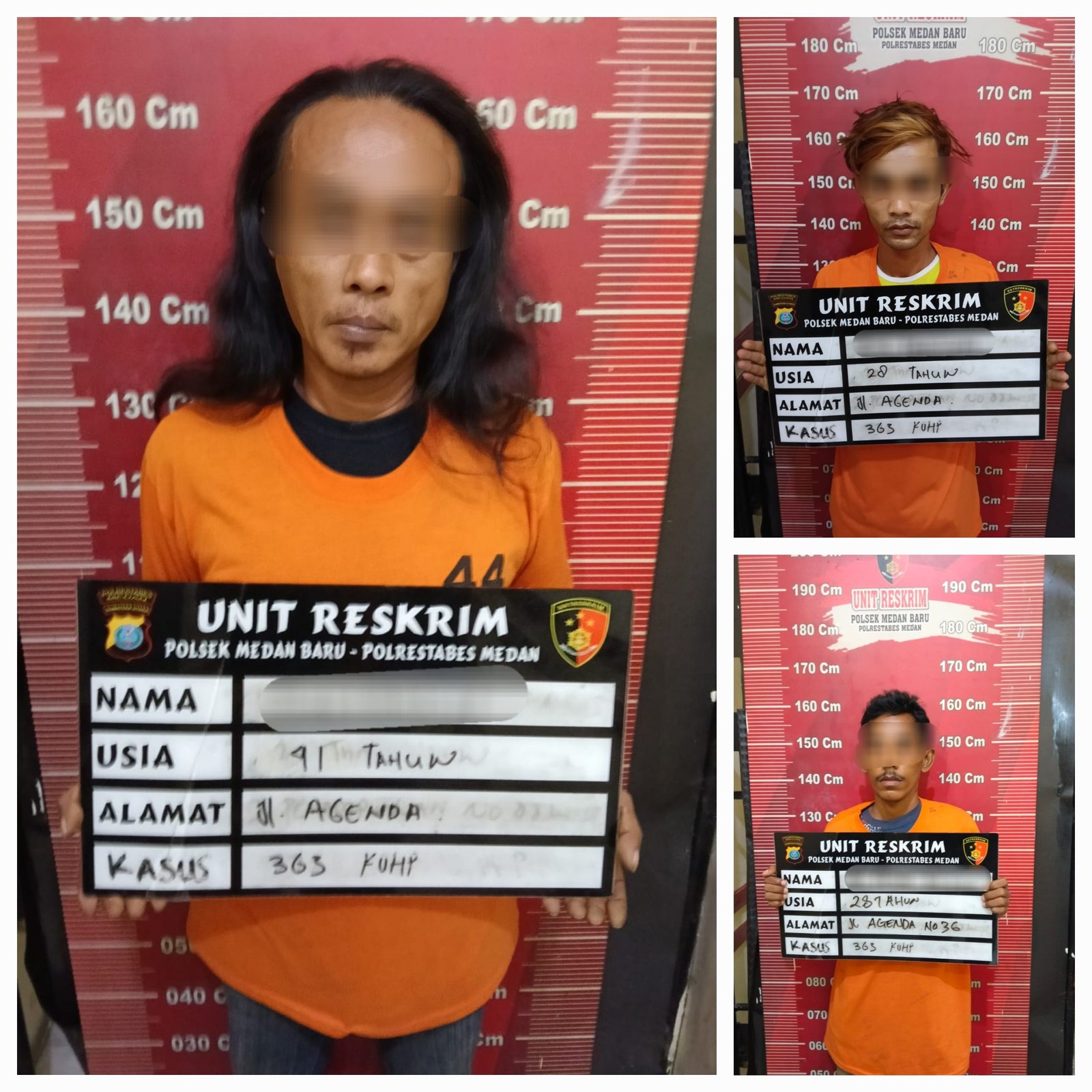 Polsek Medan Baru Tangkap Tiga Pelaku Pencurian Berankas di Perumahan Griya Asri Ayahanda