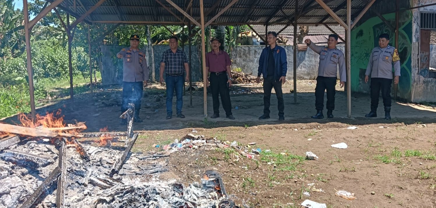 GSN, Polsek Kutalimbaru Bakar Bangunan Sarang Narkoba