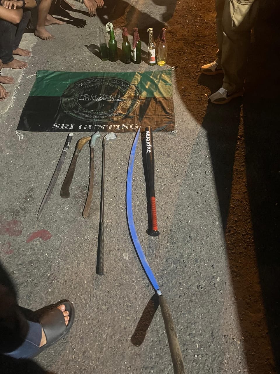 Polsek Sunggal Gagalkan Tawuran Geng Motor, Sita Senjata Tajam dan Bendera Kelompok