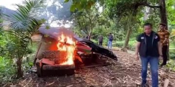 Sarang Narkoba di Simalingkar Digerebek, Barak Dibakar