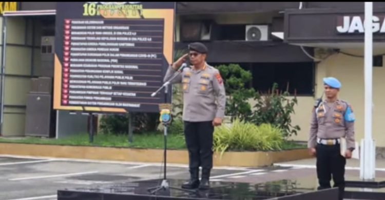 Kombes Pol Parhorian Lumbangaol Pimpin Apel Perdana di Mapolrestabes Medan