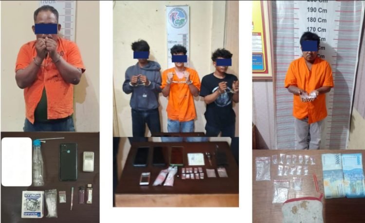 Sat Narkoba Polres Langkat Bekuk 5 Tersangka dan 6,31 Gram Sabu 