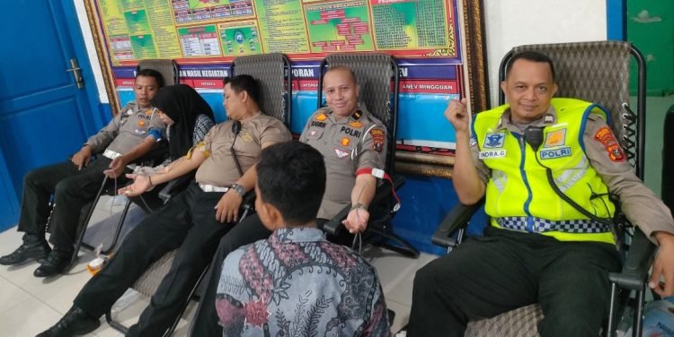 HUT Satlantas Ke-70, Polres Langkat Laksanakan Donor Darah
