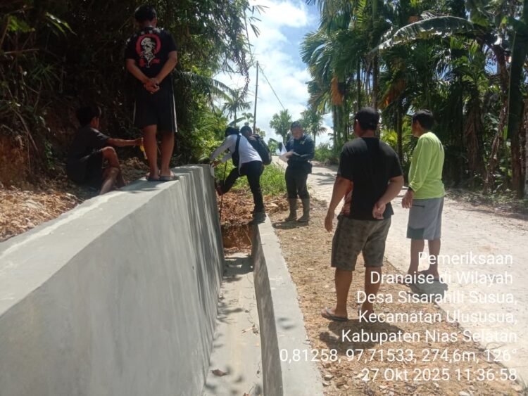 PUPR Nias Selatan Tinjau Pembangunan Penahan Tebing di Ulususua