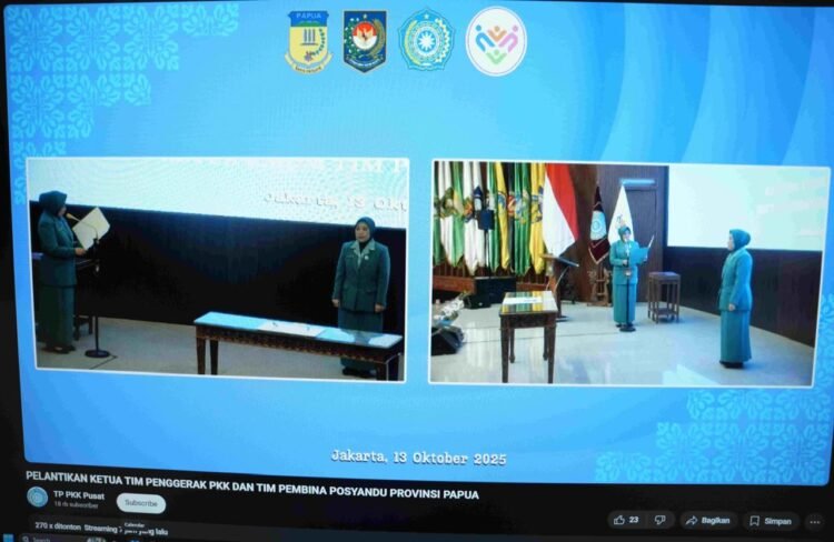 Kahiyang Ayu Hadiri Secara Daring Pelantikan Ketua TP PKK Provinsi Papua