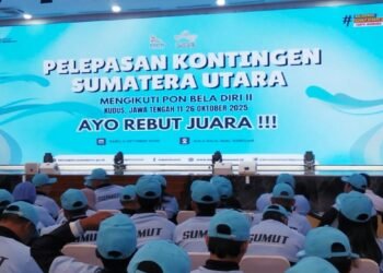 Gubsu Diwakili Sekda Lepas Kontingen Sumut ke PON Bela Diri II di Jawa Tengah