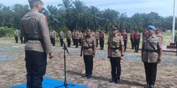 Kapolres Palas Pimpin Upacara Pelantikan dan Sertijab Kabag Log, Kasat Intel, dan Kasi Propam Polres Palas