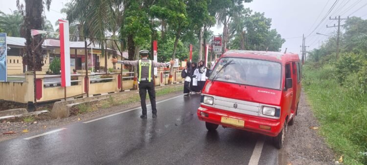 Pastikan Lalulintas Lancar, Kapos Lantas Barumun Tengah Gelar Pam Padat Pagi