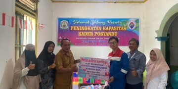 Pertamina EP Rantau Dukung Pencegahan Stunting Lewat Bantuan Alat Posyandu di Desa Sukajadi