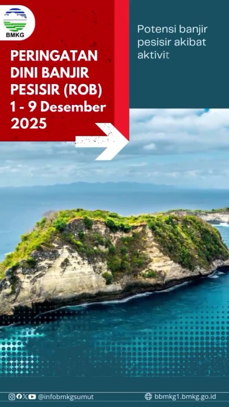 BMKG Peringatkan Ancaman Banjir Rob di Medan Utara 1-9 Desember 2025, Ketinggian Air Diprediksi Capai 2,7 Meter