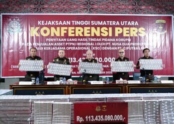 Kejati Sumut Terima Lagi Pengembalian Kerugian Negara Rp113 M dari Kasus Aset PTPN I