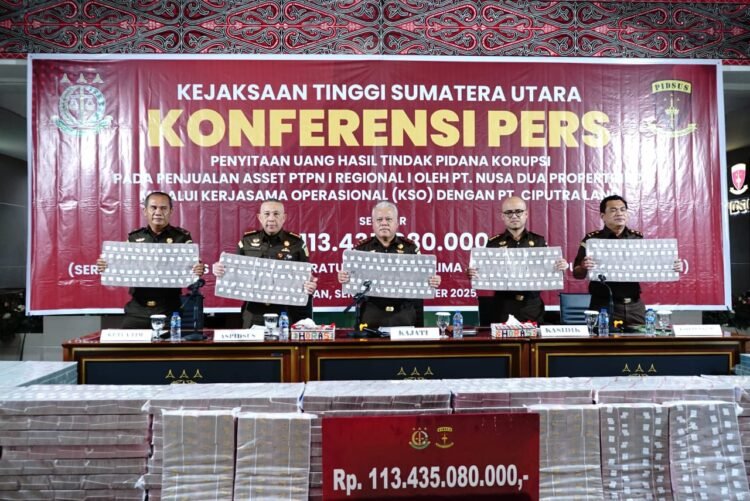Kejati Sumut Terima Lagi Pengembalian Kerugian Negara Rp113 M dari Kasus Aset PTPN I