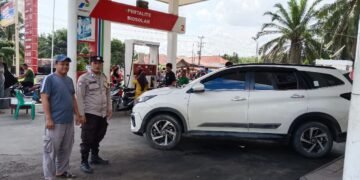 Personil Polsek Barumun Tingkatkan Giat Patroli dan Pengamanan Objek Vital dengan sasaran SPBU Wilayah Hukumnya