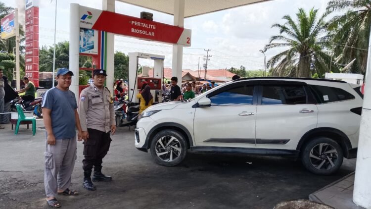 Personil Polsek Barumun Tingkatkan Giat Patroli dan Pengamanan Objek Vital dengan sasaran SPBU Wilayah Hukumnya