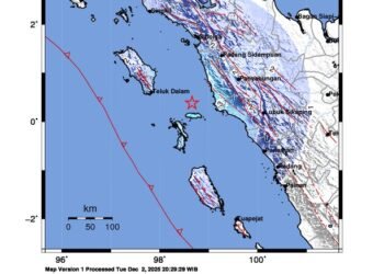Gempa Bumi Tektonik M5,0, di Nias Selatan,Tidak Berpotensi Tsunami