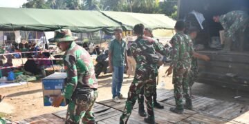 Tim Gulbencal Kodam I/BB Salurkan Bantuan Logistik ke Masyarakat dan Posko Pengungs