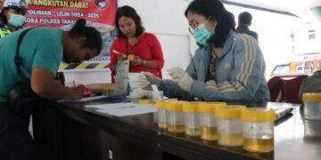 Operasi Lilin Toba 2025, Polres Tanah Karo Tes Urine Pengemudi Angkutan Nataru