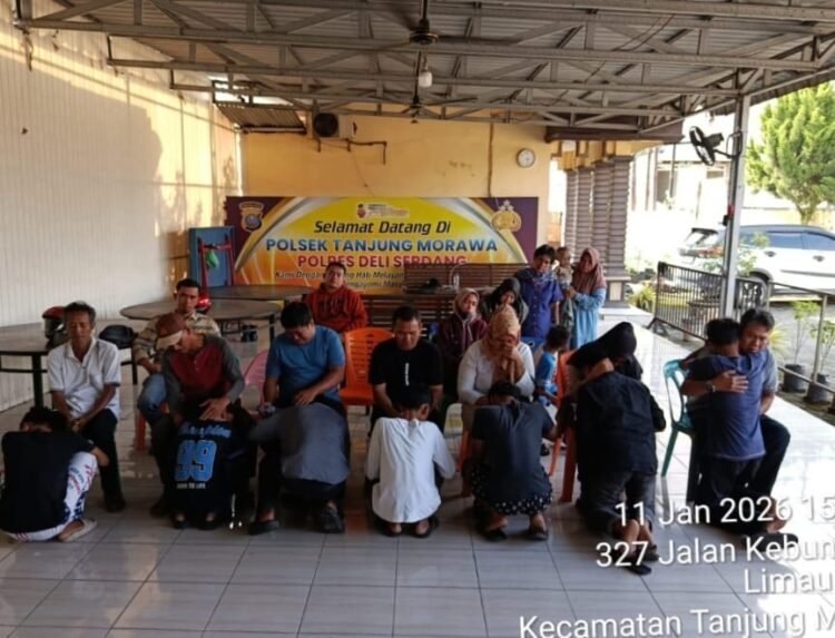 Gagal Tawuran, 7 Remaja di Tanjung Morawa Sungkem dengan Orang Tua di Kantor Polisi