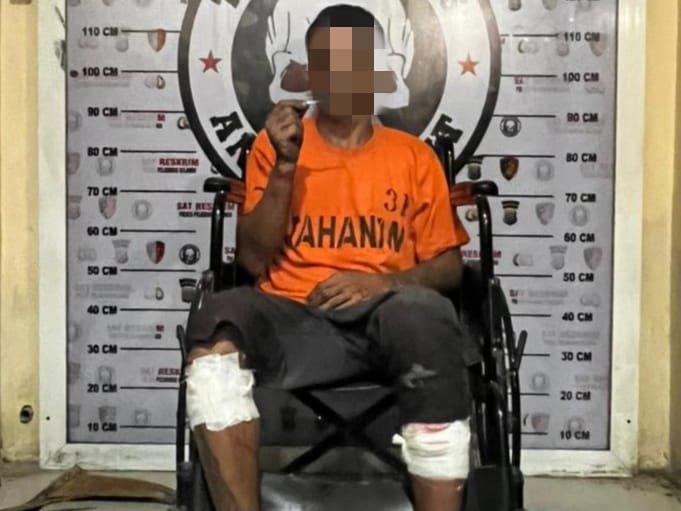 Sat Reskrim Polres Pelabuhan Belawan Tembak Pelaku Curas Sopir Truk Kontainer