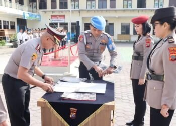 Kapolres Tanah Karo Pimpin Sertijab Tiga Pejabat Utama di Mapolres
