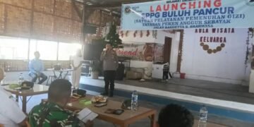 Dukung Program MBG, Polsek Mardingding Hadiri Launching SPPG di Buluh Pancur