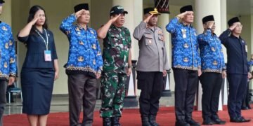 Wakapolres Padang Lawas Hadiri Upacara Hari Kesadaran Nasional di Halaman Kantor Bupati