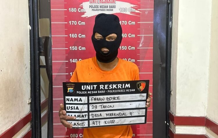 Unit Reskrim Polsek Medan Baru Amankan Pelaku Curanmor di Jalan Rantang
