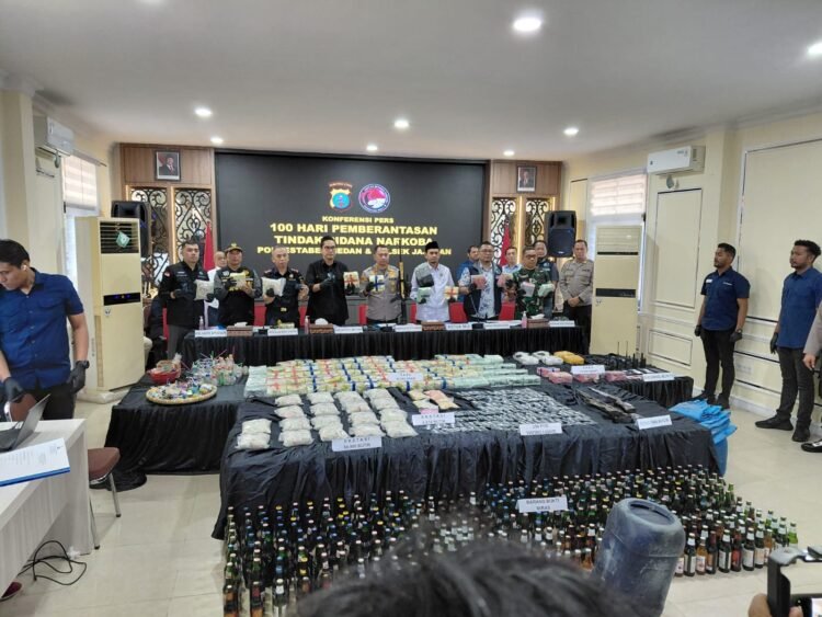 Kinerja 100 Hari Pemberantasan Narkoba: Polrestabes Medan Sita 156 Kg Sabu, Amakan 718 Tersangka