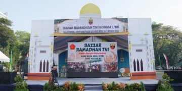 Irdam I/BB Hadiri Pembukaan Bazar Ramadan TNI Terpusat Menyambut Idul Fitri 1447 H Secara Vidcon di Lapangan Benteng Medan