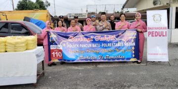 Pererat Silaturahmi di Bulan Suci Ramadan, Polsek Pancur Batu dan Bhayangkari Berbagi Takjil