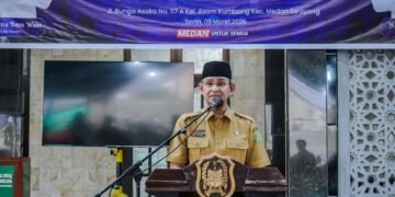 Safari Ramadan di Masjid Nurul Huda, Pemko Medan Salurkan Bantuan dan Santuni Anak Yatim