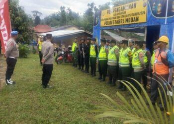 Kapolsek Pancur Batu Cek Kesiapan Pos Pam Operasi Ketupat Toba 2026 Jelang Mudik Lebaran