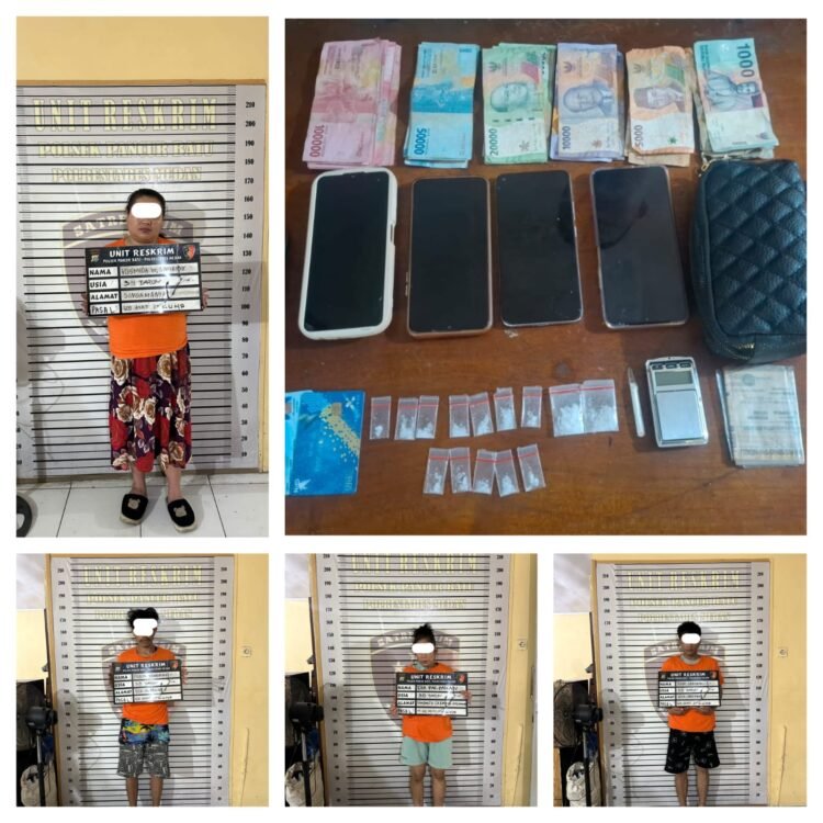 Polsek Pancur Batu Tangkap Empat Terduga Pengedar Sabu di Sibolangit