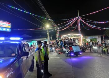 Polsek Kutalimbaru dan Koramil 02/KTB Amankan Malam Takbiran Idul Fitri 1447 H di Sei Mencirim