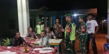 Danramil 02/ktb Pimpin Patroli Pos Kamling di Dua Desa Kecamatan Kutalimbaru