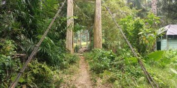 Kodim 0212/TS Bersama Warga Mulai Bangun Jembatan Gantung di Padang Bolak Julu