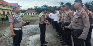 Polres Padang Lawas Kasi Propam Melaksanakan Ops Gaktiblin di Lapangan Mapolres