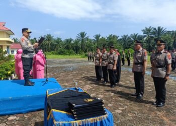 Kapolres Palas Pimpin Upacara Pelantikan Kabag Log, Ren, Kasiwas dan Sertijab Kasat Samapta Serta Kasat Binmas