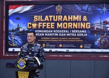 Merajut Sinergi Maritim untuk Belawan, Dankodaeral 1 Jalin Silaturahmi dan Coffe Morning