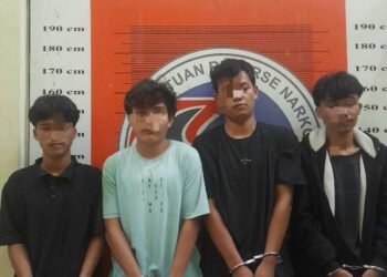 Empat Pelaku Pemakai Sabu Diamankan Satresnarkoba Polres Palas di Pasar Sibuhuan