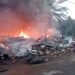 Gudang Barang Bekas Hangus Terbakar di Simpang Simarsayang