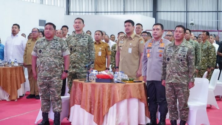 Pangdam I BB Ikuti Vidcon Launching 1.061 KDKMP oleh Presiden RI