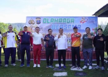 Bupati dan Wakil Bupati Karo Ikuti Olahraga Bersama Dalam Rangka HUT Bhayangkara ke-80