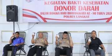 Kapolres Langkat Pimpin Donor Darah Hari Bhayangkara ke-80