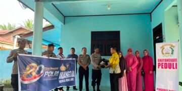 Personil Polsek Sosa dan Bhayangkari Ranting Sosa Anjangsana ke Purnawirawan Polri
