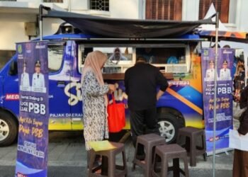 Olahraga Sambil Tunaikan Kewajiban Pajak di Pojok PBB dan Samsat Keliling CFD Kota Medan