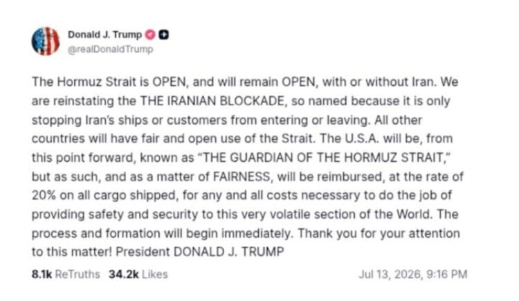 AS Kutip Kargo 20 Persen, Iran Memperingatkan AS untuk Tidak Ikut Campur di Selat Hormuz