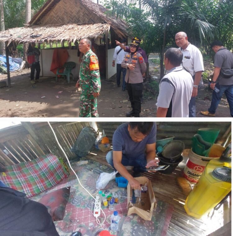 Polsek Binjai Gandeng TNI dan Kepala Desa Grebek Sarang Narkoba