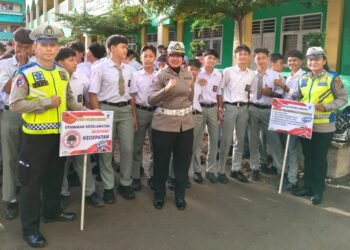 Police Go To School, Satlantas Polres Langkat Ajak Siswa Ciptakan Budaya Tertib Lalu Lintas